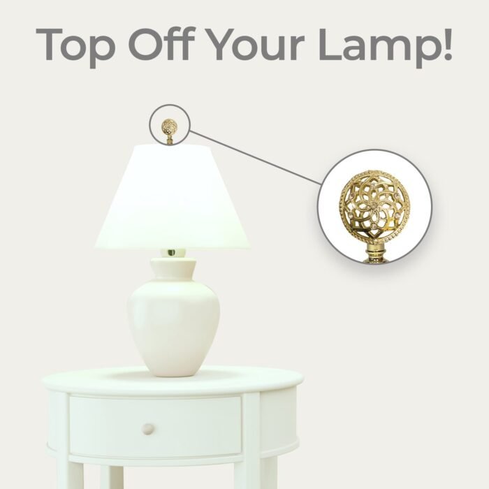 Decorative Lustering Lotus Lamp Finial for Lamp Shade 2 Inch Multiple Finishes - Image 6