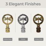 Decorative Hovering Dragonfly Finial for Lamp Shade - 2.5 Inch Height - Multiple Finishes