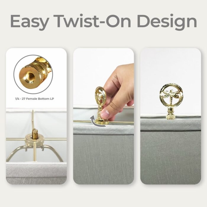 Decorative Hovering Dragonfly Finial for Lamp Shade - 2.5 Inch Height - Multiple Finishes - Image 9