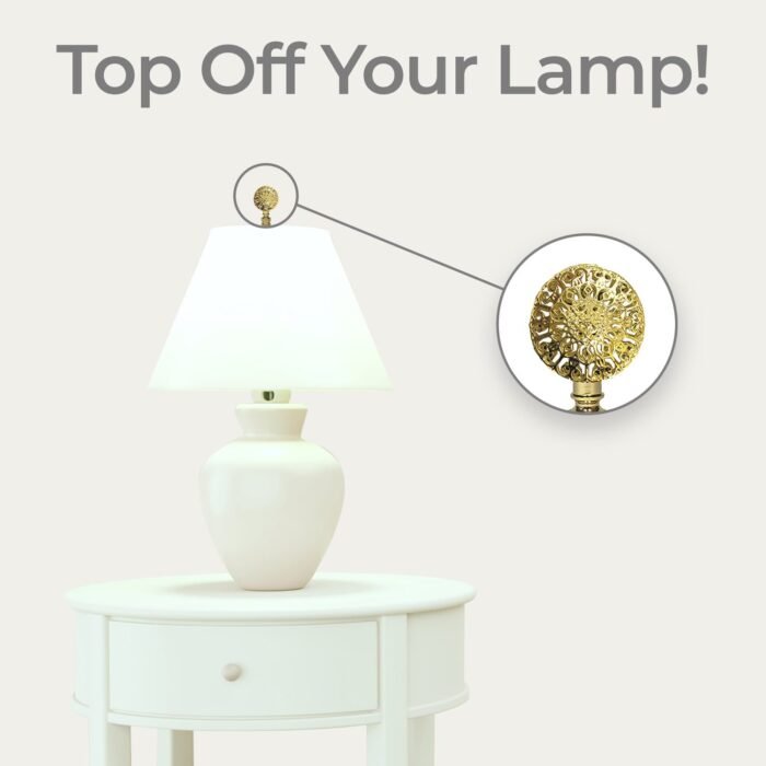 Decorative Refracted Filigree Finial for Lamp Shade 2.5 Inch Multiple Finishes - Image 4