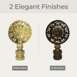 Decorative Refracted Filigree Finial for Lamp Shade 2.5 Inch Multiple Finishes