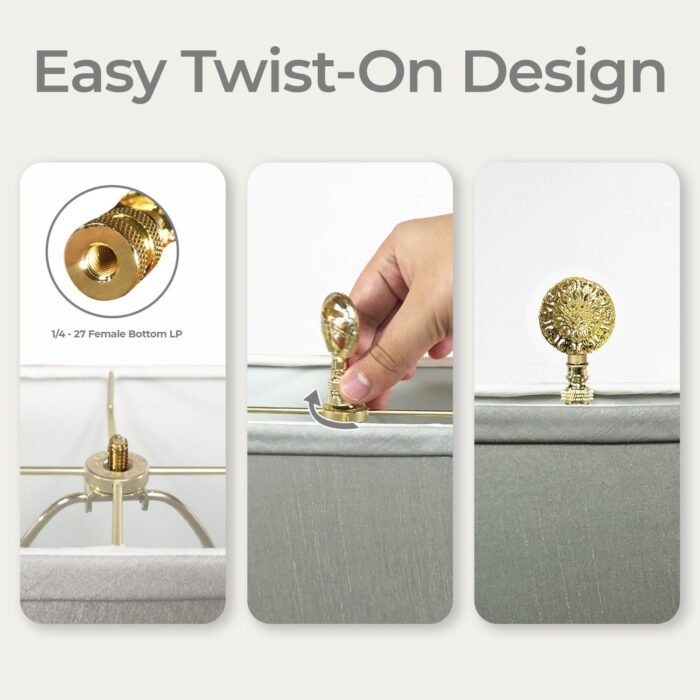 Decorative Refracted Filigree Finial for Lamp Shade 2.5 Inch Multiple Finishes - Image 6