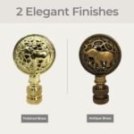 Decorative Boho Elephant Lamp Finial for Lamp Shade 2.5 Inch Multiple Finishes