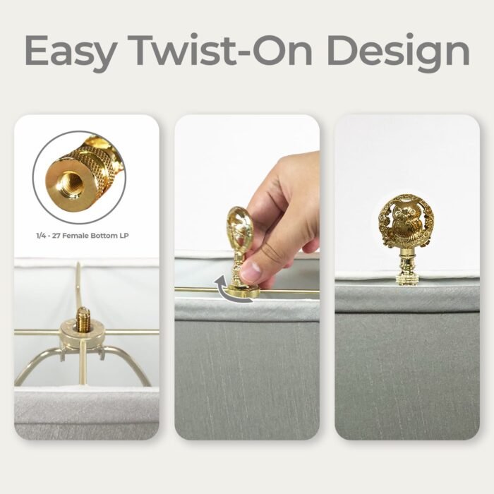 Decorative Botanical Wise Owl Lamp Finial for Lamp Shade 2.5 Multiple Finishes - Image 6