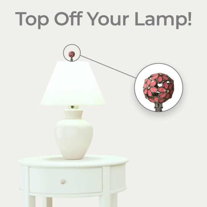 Royal Designs, Inc. Decorative Glamorous Daisies Lamp Finial for Lamp Shade 2.5 Inch Multiple Colors - Image 5