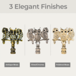 Royal Designs, Inc. Rhinestone Owl Trio Finial for Lamp Shade - Image 3