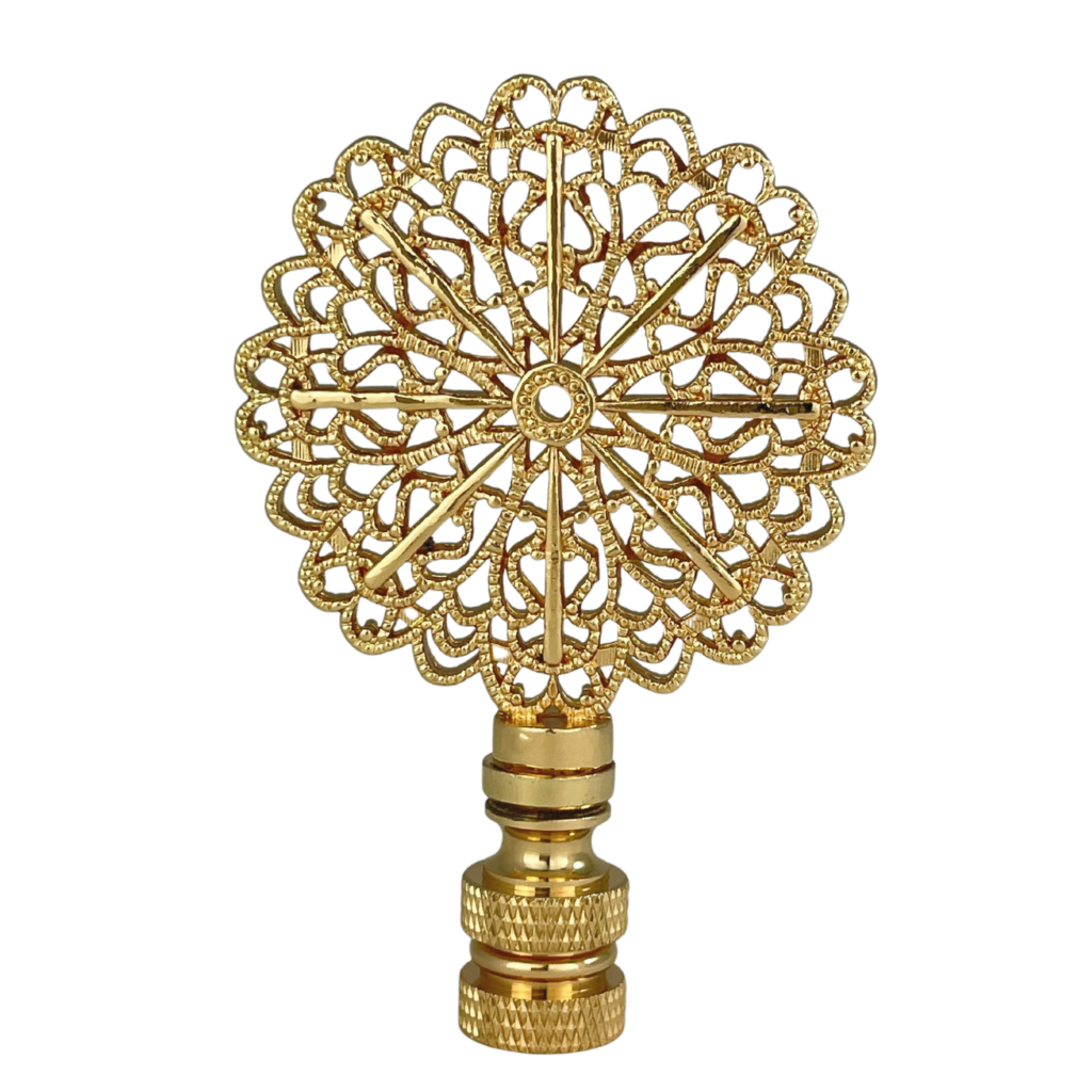 Traditional European Filigree Lamp Finial for Lamp Shade 3 Inch