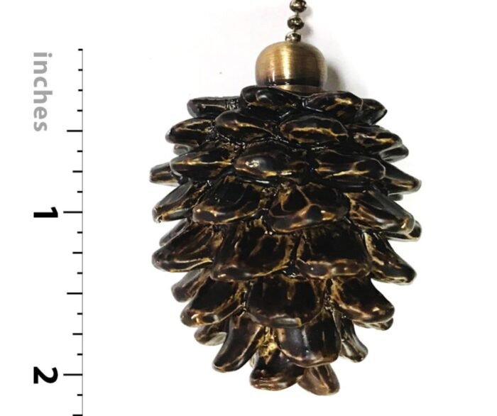 Ceiling Fan Pull Chain with Pine Cone Finial Antique Brass - Image 2