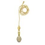 Ceiling Fan Pull Chain with Oval Filigree Finial - Polished Brass