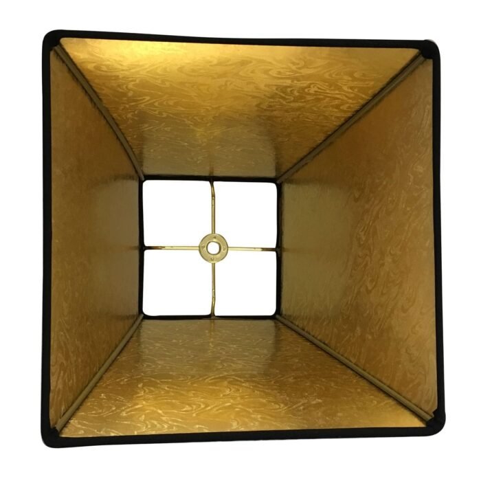 Square Bell Hardback Lamp Shade with Gold Ponyhair Interior - Image 3
