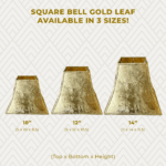 Royal Designs, Inc Square Bell Gold Leaf Shade, Handmade in USA - Image 2
