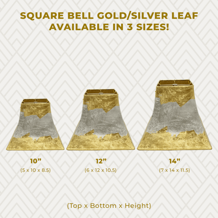 Royal Designs, Inc Square Bell Gold Leaf Shade, Handmade in USA - Image 6