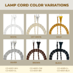 Rayon Twisted Lamp Cord Molded Plug Stripped Ends