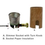 Royal Designs, Inc. Dimmer Lamp Socket, Paper Insulator E26 Medium Base Incandescent or Dimmable LED Compatible, Vintage Turn Knob - Image 2