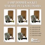 Royal Designs, Inc. Dimmer Lamp Socket, Paper Insulator E26 Medium Base Incandescent or Dimmable LED Compatible, Vintage Turn Knob