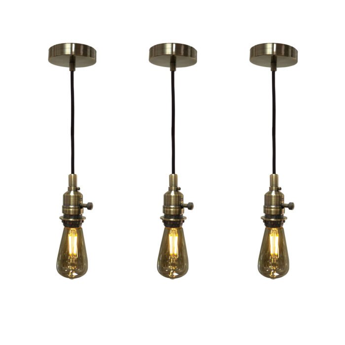 Hanging Pendant Lighting, Vintage-Style Keyless Uno Threaded Dimmable Pendant Light Socket and Canopy - Image 2