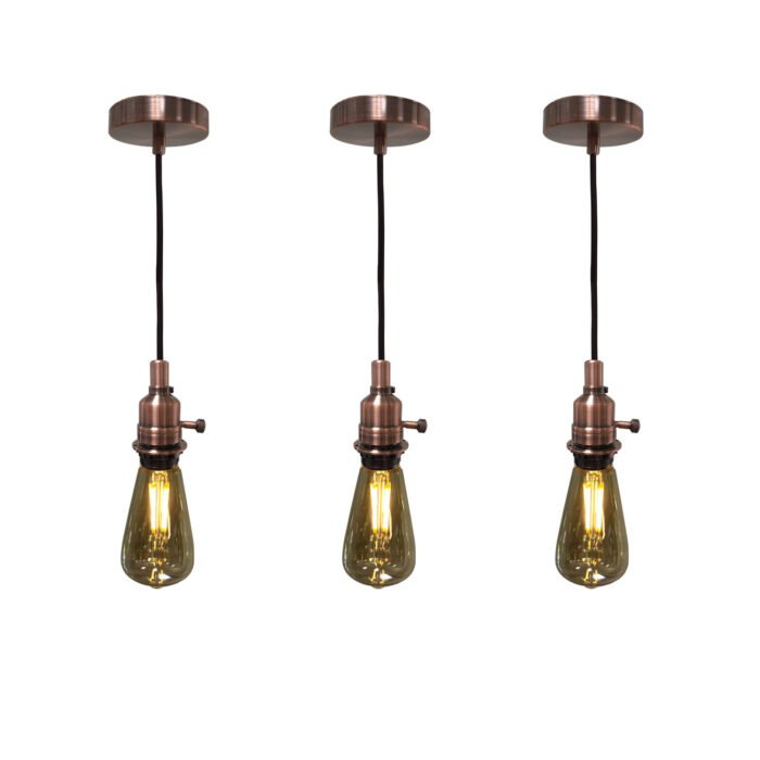 Hanging Pendant Lighting, Vintage-Style Keyless Uno Threaded Dimmable Pendant Light Socket and Canopy - Image 3