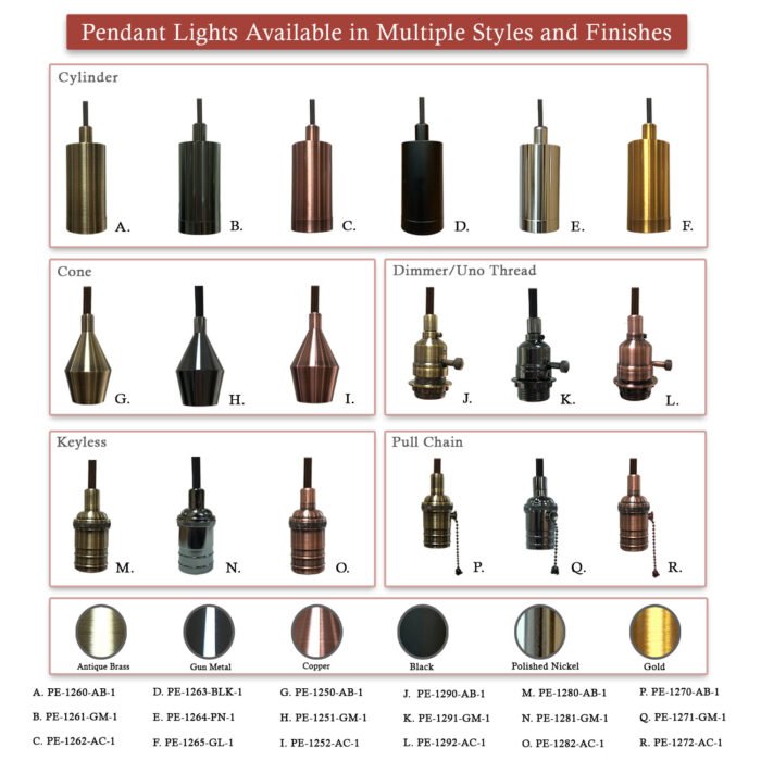 Hanging Pendant Lighting, Vintage-Style Keyless Uno Threaded Dimmable Pendant Light Socket and Canopy - Image 6