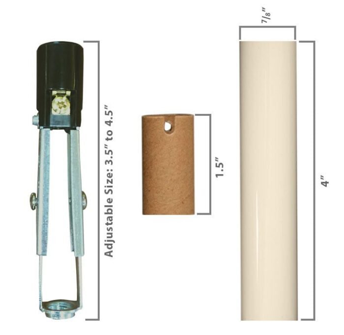 4" Cream Chandelier Socket Covers with Paper Insulation - Image 2