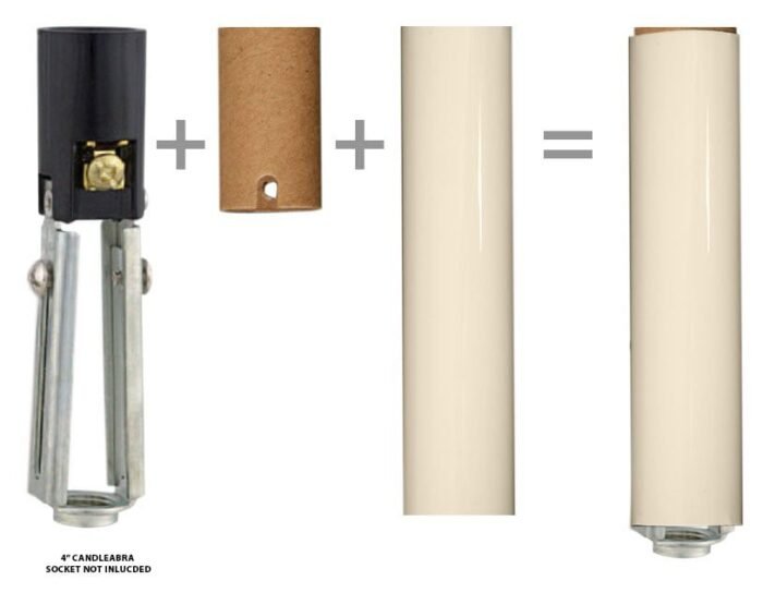 4" Cream Chandelier Socket Covers with Paper Insulation - Image 3