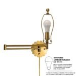 Set of 2 Scalloped Swing-Arm Dimmable Wall Lamp with Avilon Shade - Image 3