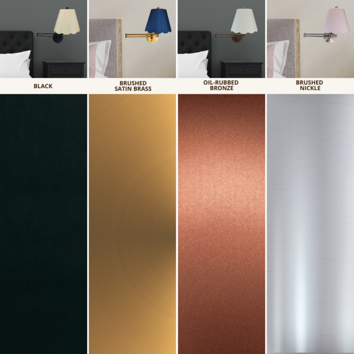 Set of 2 Scalloped Swing-Arm Dimmable Wall Lamp with Avilon Shade - Image 2