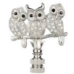 Royal Designs, Inc. Rhinestone Owl Trio Finial for Lamp Shade